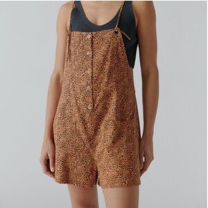 Billabong Wave Watch Leopard Animal Print Romper Shortalls